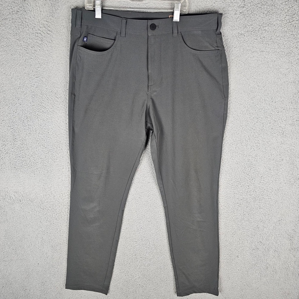 Mizzen Main Pants Mens 34x30 Gray Performance Chino Slim Fit Helmsman